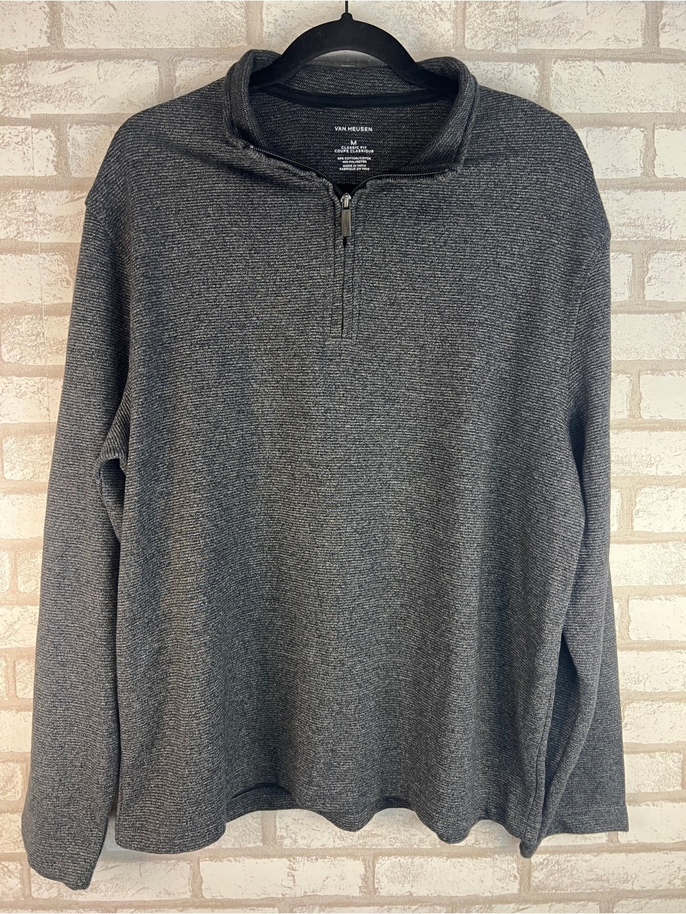 Van Heusen Men's Dark Gray Half-Zip Sweater